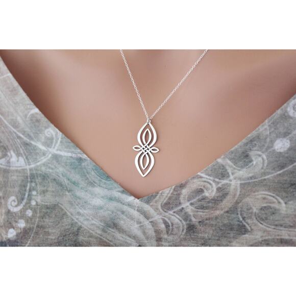 Sterling Silver Celtic Knot Infinity Charm Necklace - Picture 2 of 3